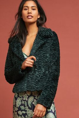 anthropologie fur coat