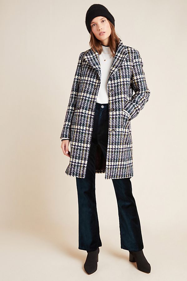 Slide View: 1: Regent Plaid Coat