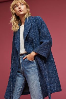 quilted wrap coat