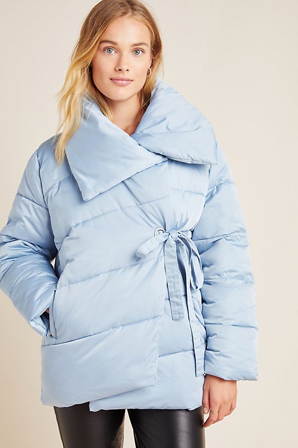 Slide View: 1: Oversized Wrap Puffer Jacket
