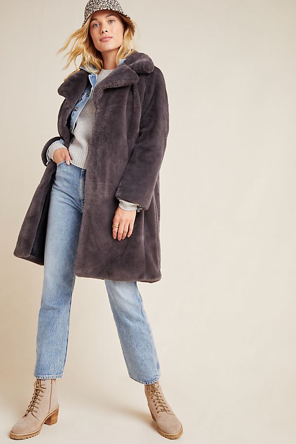 Slide View: 1: Remsen Faux Fur Coat