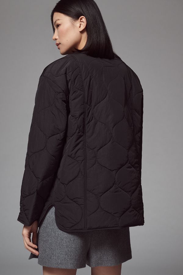 Slide View: 3: Avec Les Filles Bow Quilted Jacket 