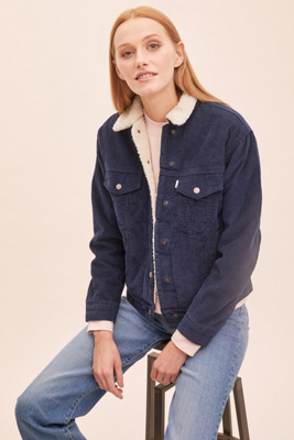 levi sherpa trucker jacket corduroy
