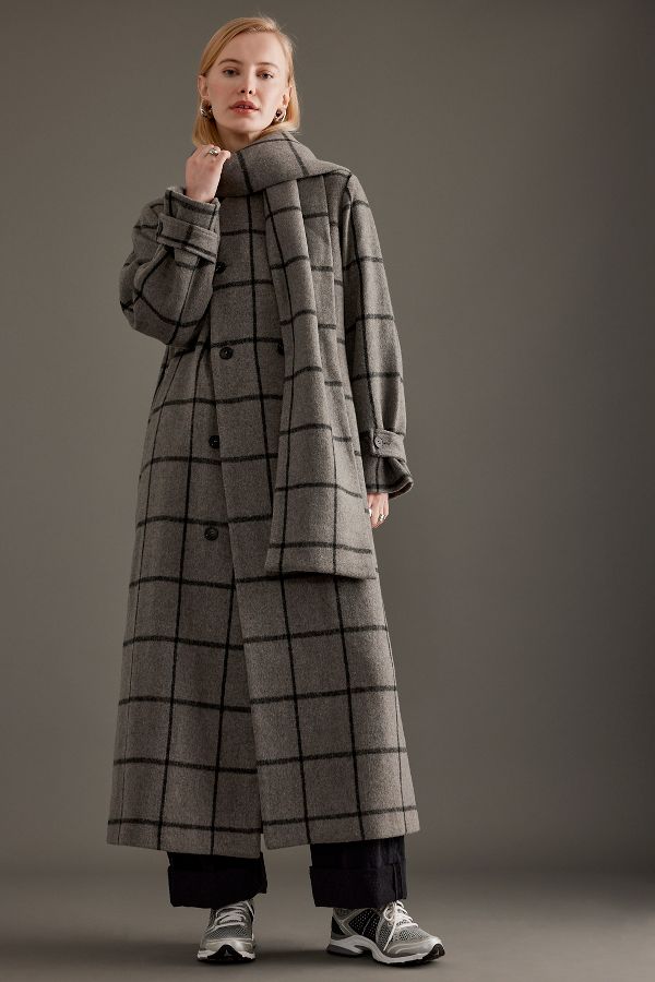 Slide View: 1: Selected Femme Long Wool Coat