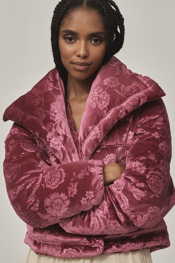 Slide View: 2: Unreal Fur La Chanson Velvet Puffer Jacket