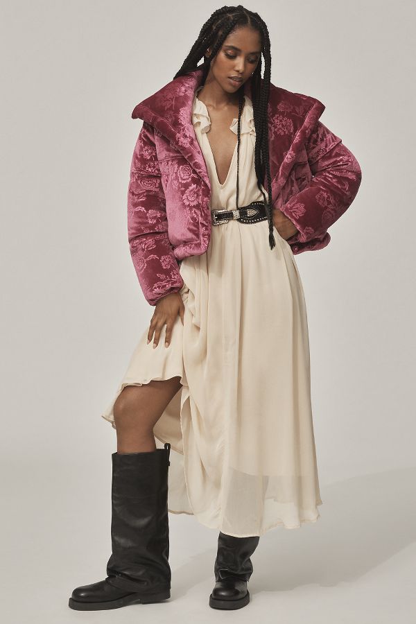 Slide View: 4: Unreal Fur La Chanson Velvet Puffer Jacket