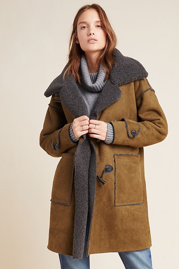 Slide View: 1: Paul Sueded Toggle Coat