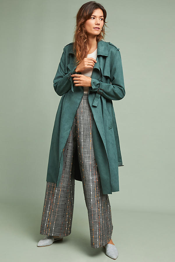 Harley Faux Suede Trench Anthropologie Uk, Anthropologie Trench Coat