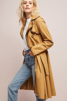 anthropologie piped trench coat