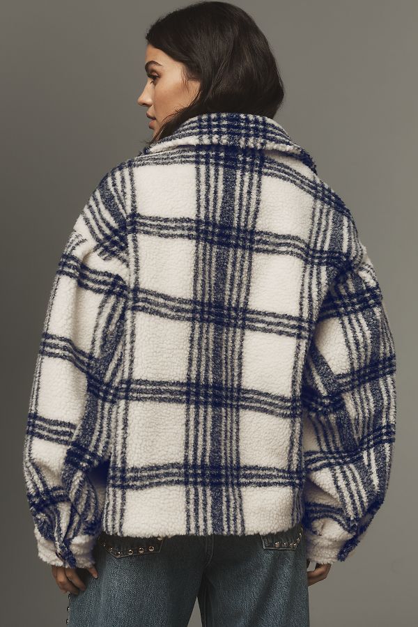 Slide View: 6: Pilcro Plaid Sherpa Shacket