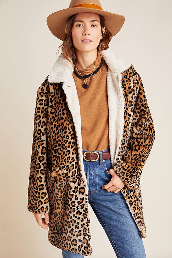 Slide View: 3: Sanctuary Sherpa-Lined Leopard Coat