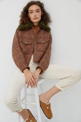 Denyse Plaid Cropped Coat
