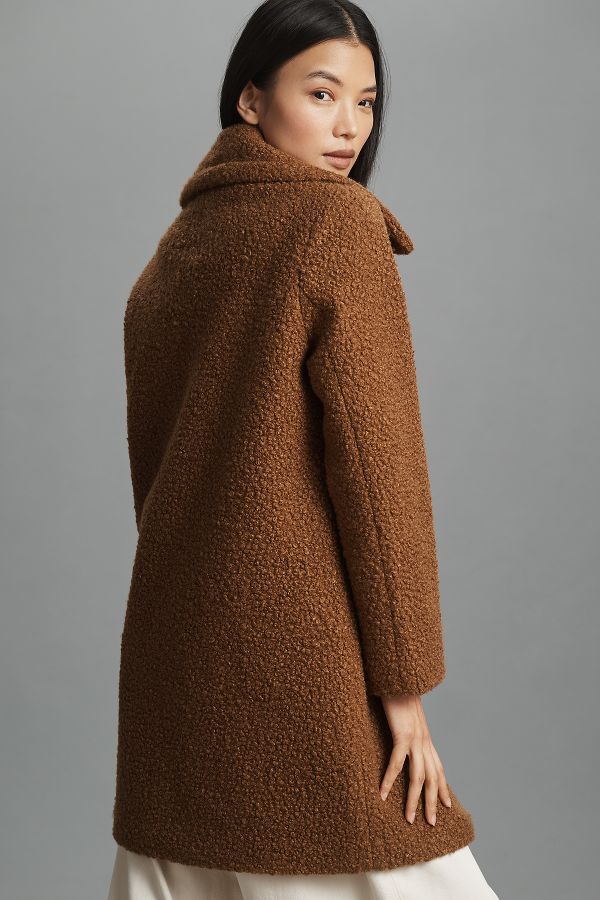 Slide View: 3: NVLT Flat Bouclé Double-Breasted Overcoat