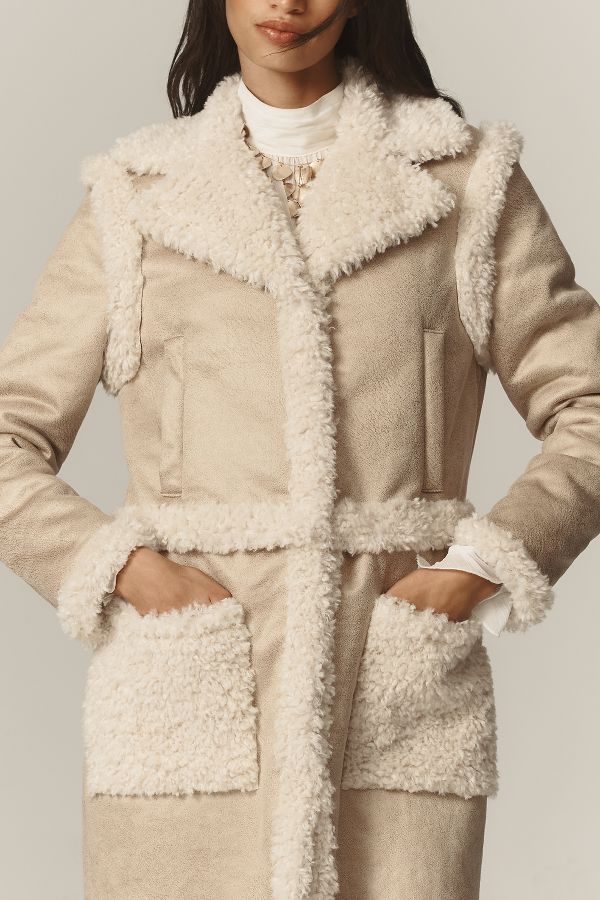 Slide View: 4: NVLT 4-in-1 Convertible Faux-Shearling Coat