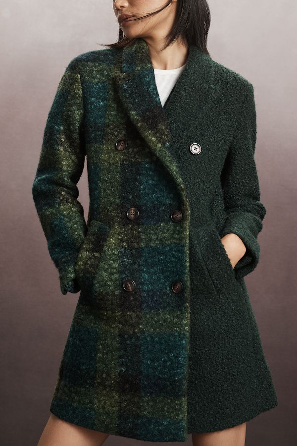 Slide View: 4: NVLT Flat Bouclé Mixed Media Coat