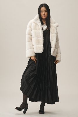 NVLT Bold Stripe Faux-Fur Eva Jacket