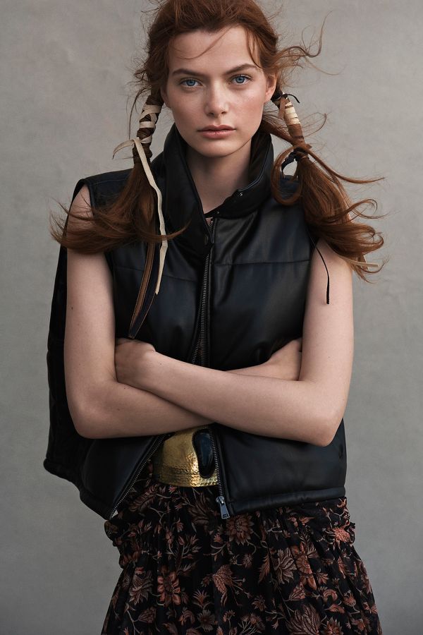 Slide View: 4: By Anthropologie Faux-Leather Puffer Vest