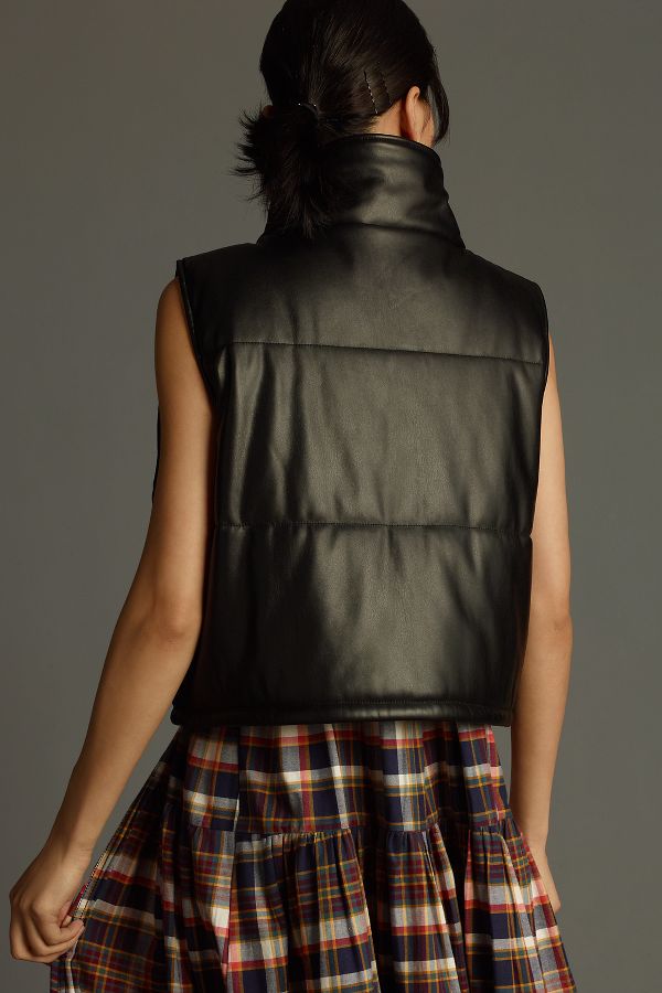 Slide View: 2: By Anthropologie Faux-Leather Puffer Vest