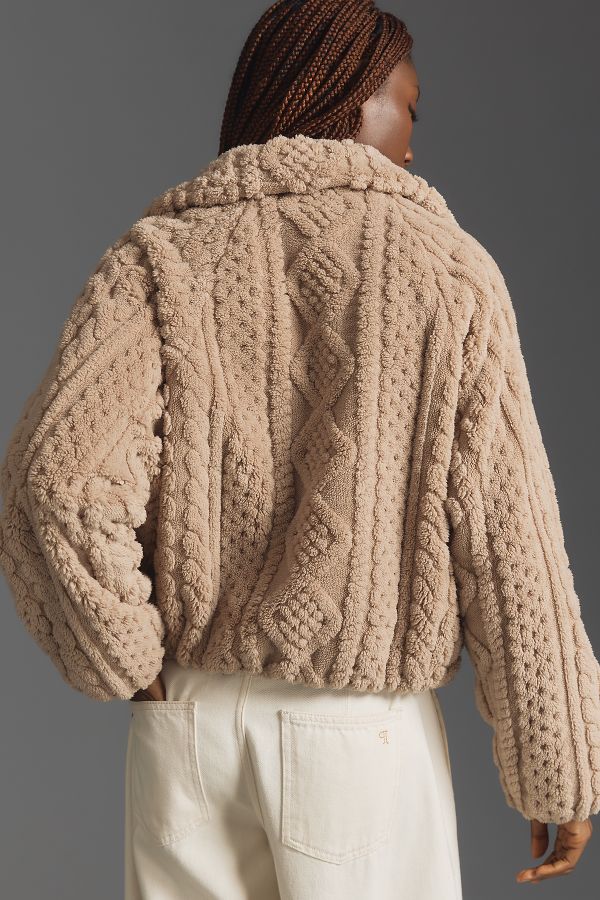 Slide View: 2: Pilcro Textured Faux-Fur Jacket