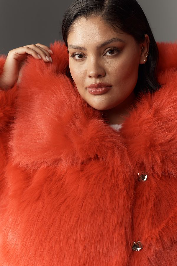 Slide View: 9: Maeve Faux-Fur Cropped Jacket