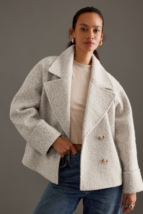 Slide View: 1: Manteau court en bouclé By Anthropologie