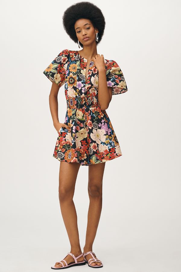 Slide View: 3: The Somerset Romper: Printed Poplin Edition