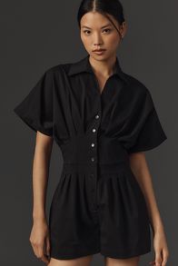 Slide View: 4: The Tobie Pleated Romper by Exquise