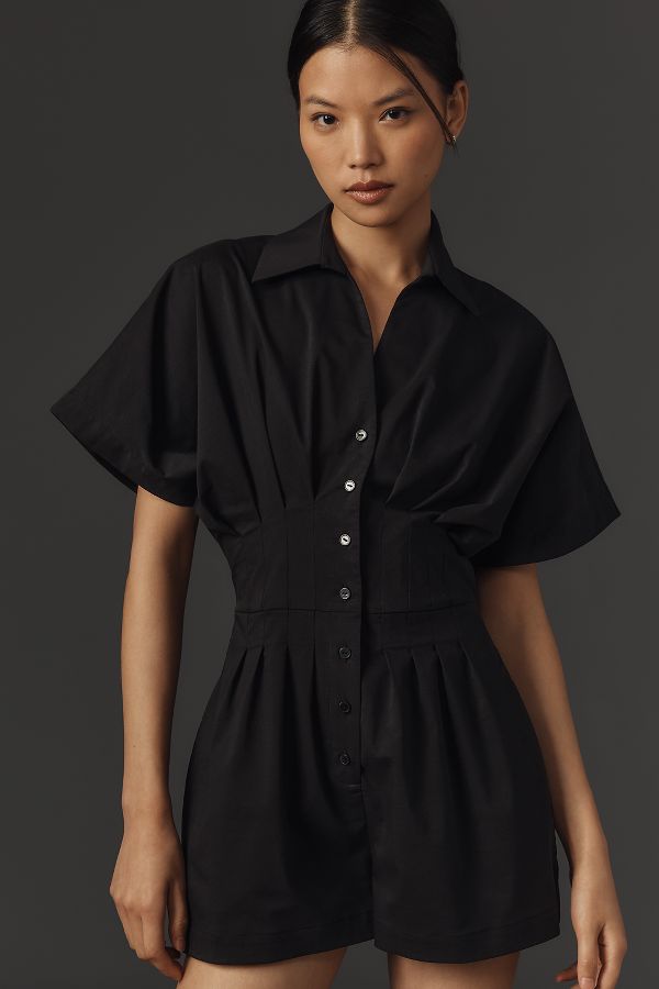 Slide View: 4: The Tobie Pleated Romper by Exquise