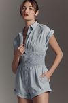 Thumbnail View 1: By Anthropologie Button-Front Ruched Playsuit