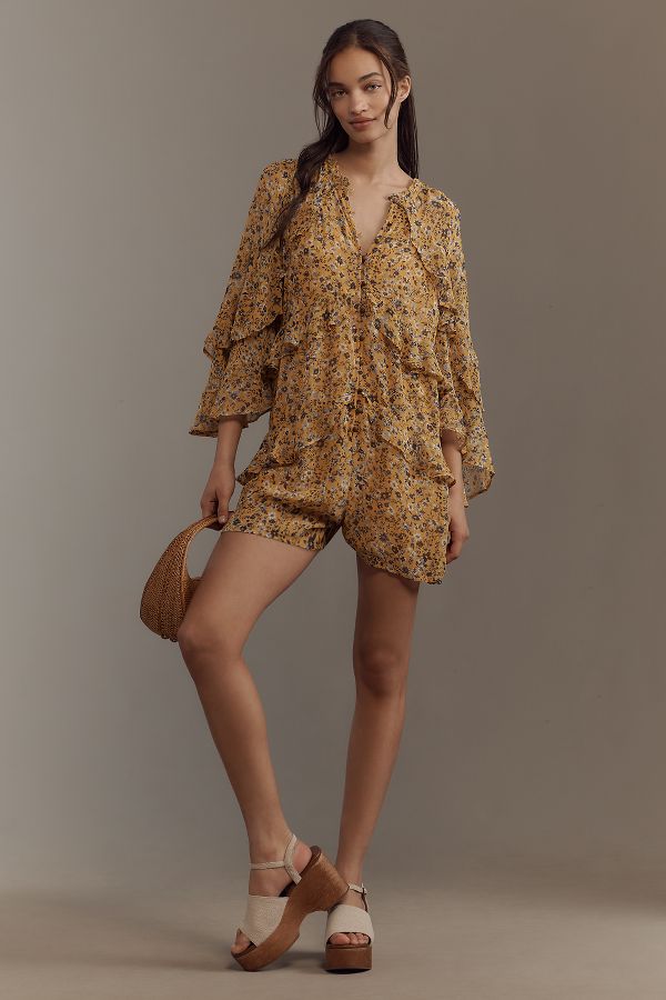 Slide View: 4: By Anthropologie Ruffle Swing Playsuit