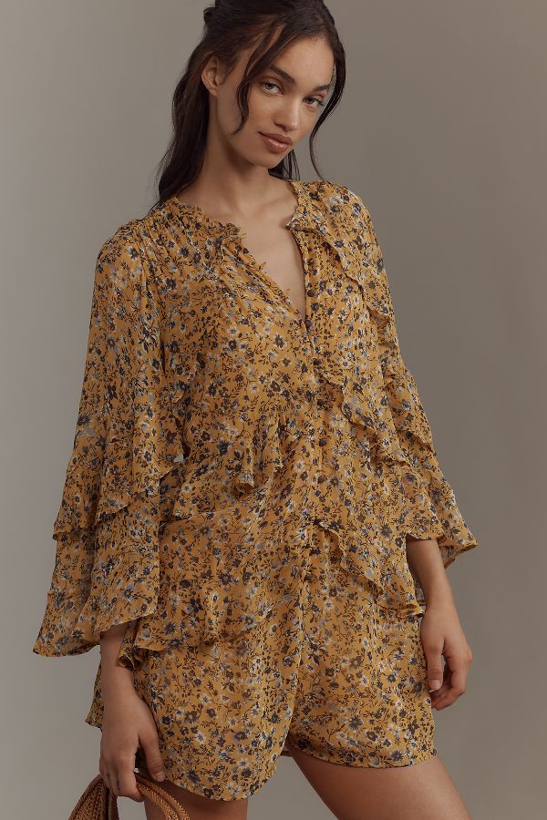 Slide View: 1: By Anthropologie Ruffle Swing Playsuit