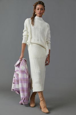 Mara Cable-Knit Midi Skirt