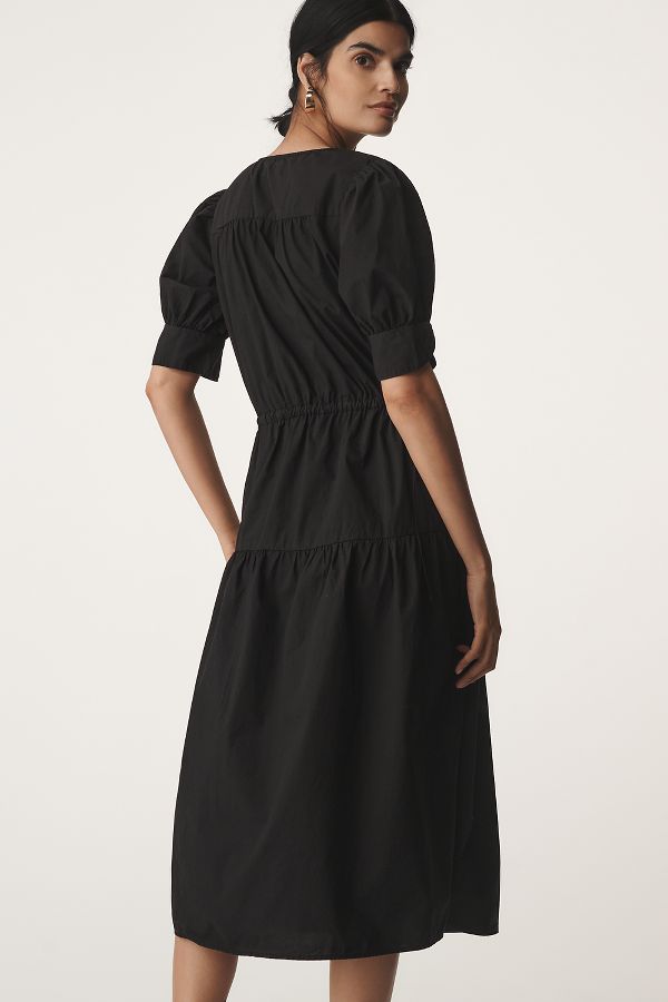 Slide View: 2: Velvet by Graham & Spencer Lianna Puff-Sleeve Midi Dress