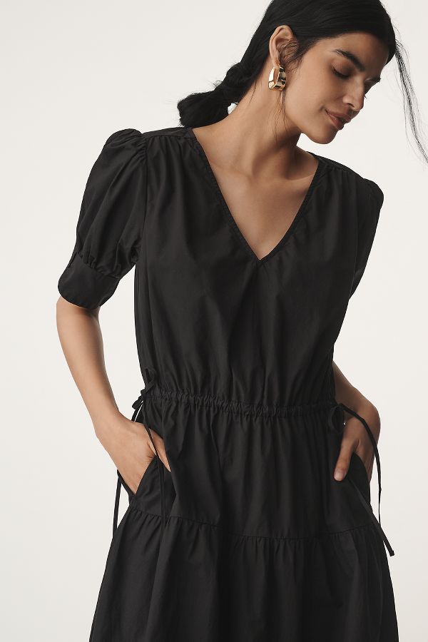 Slide View: 3: Velvet by Graham & Spencer Lianna Puff-Sleeve Midi Dress