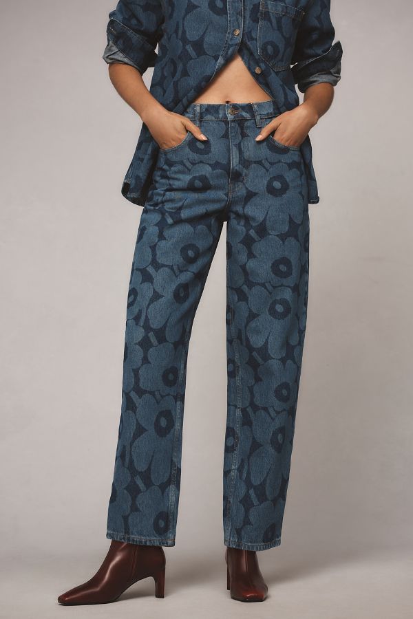 Slide View: 2: Marimekko Maridenim Unikko Barrel Jeans