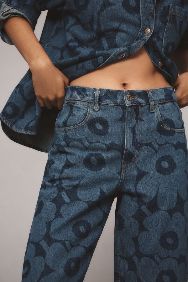 Slide View: 4: Marimekko Maridenim Unikko Barrel Jeans