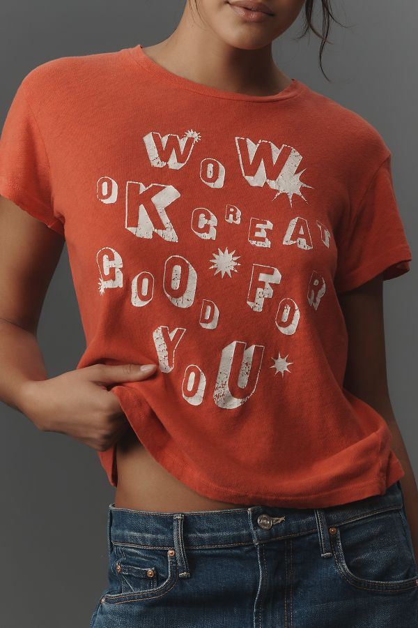 Slide View: 4: MOTHER The Sinful Wow Okay Great Good For You Crew-Neck Tee