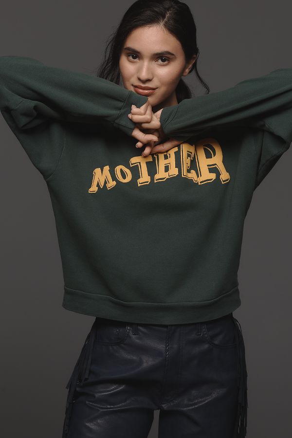 Slide View: 1: MOTHER The Drop Square Crew-Neck Sweatshirt