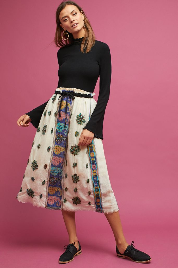 Ursa Embroidered Skirt | Anthropologie