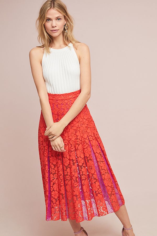Slide View: 1: DVF Gardena Lace Skirt
