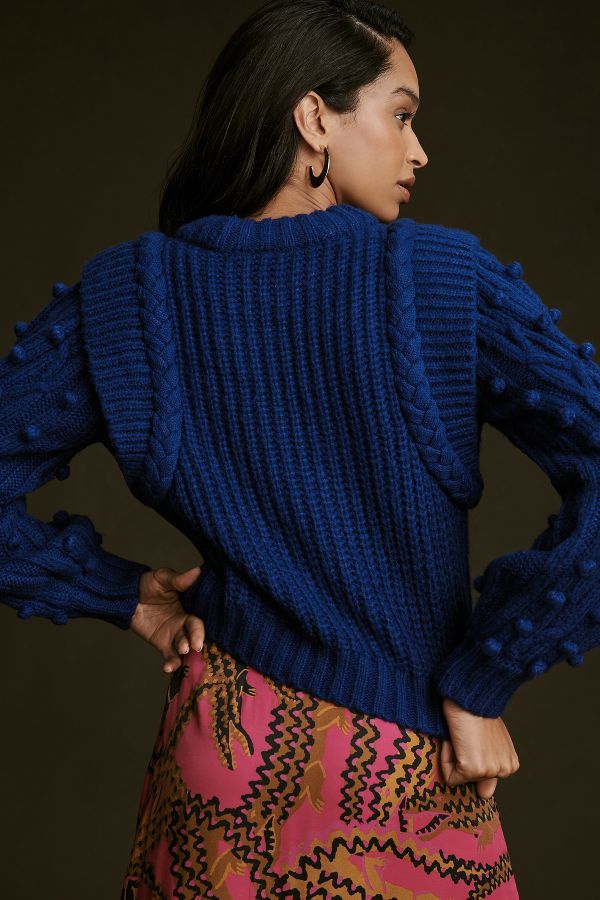 Slide View: 2: Farm Rio Braided Sweater