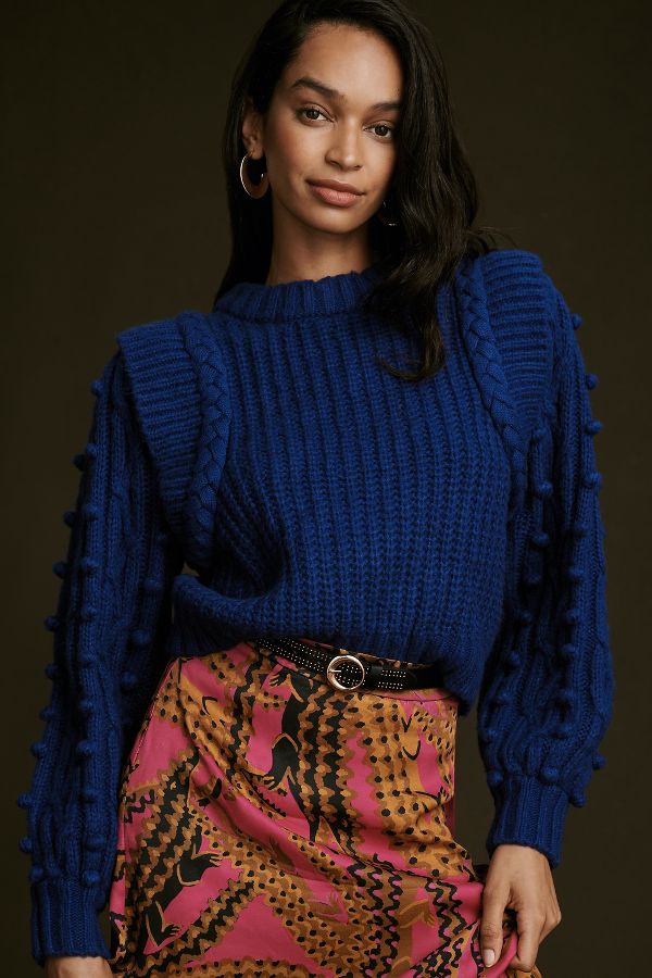 Slide View: 1: Farm Rio Braided Sweater