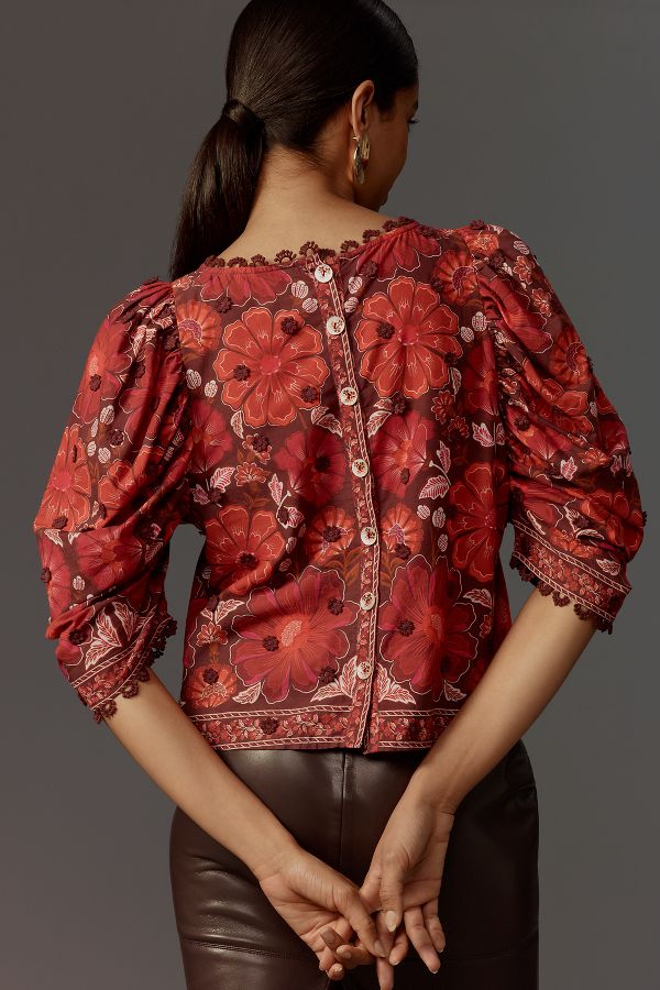 Slide View: 2: Farm Rio Gigi Tapestry Blouse