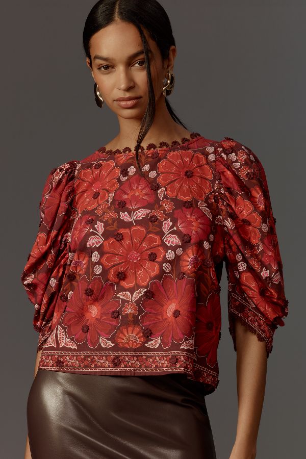 Slide View: 1: Farm Rio Gigi Tapestry Blouse