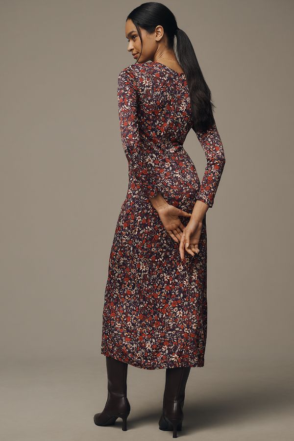 Slide View: 3: Farm Rio Chelsea Garden Long-Sleeve Deep-V Maxi Dress