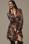 Thumbnail View 4: Farm Rio Hearts Ikat Long-Sleeve Mini Shirt Dress