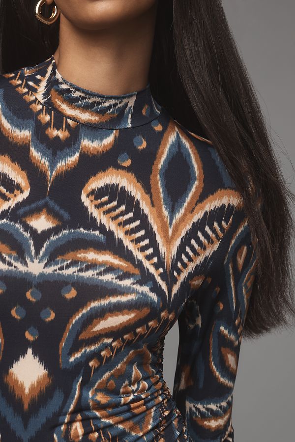 Slide View: 3: Farm Rio Pineapple Ikat Jersey Blouse