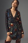 Thumbnail View 3: Farm Rio x Anthropologie Mixed Arabesque Scarves Wrap Mini Dress