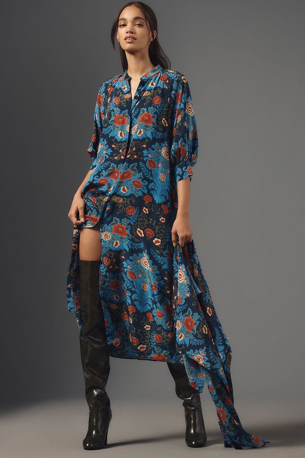 Slide View: 4: Farm Rio Arabesque Floral Midi Dress