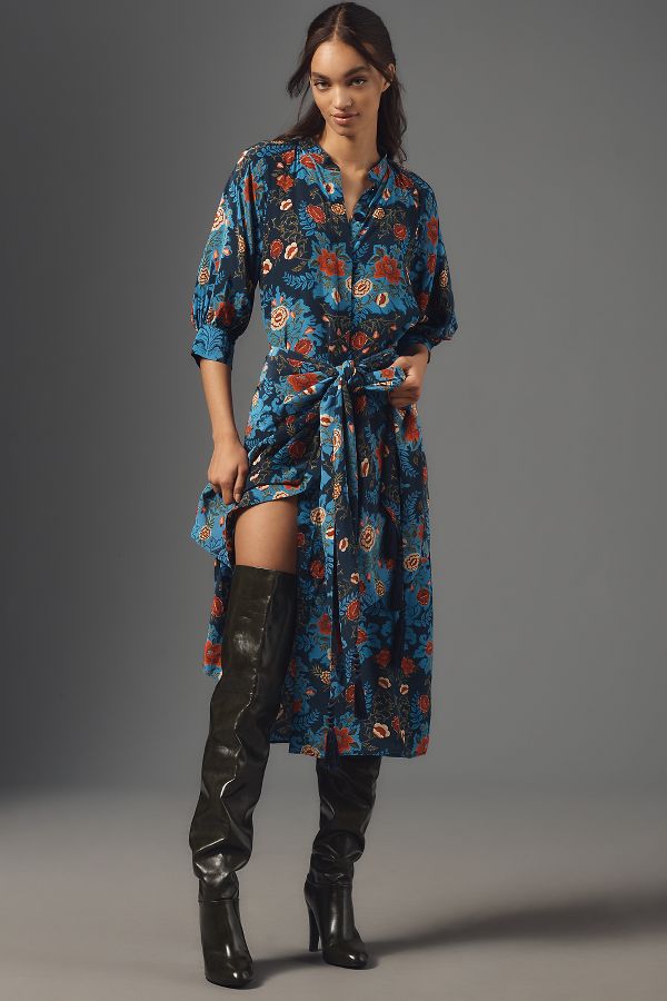 Slide View: 1: Farm Rio Arabesque Floral Midi Dress